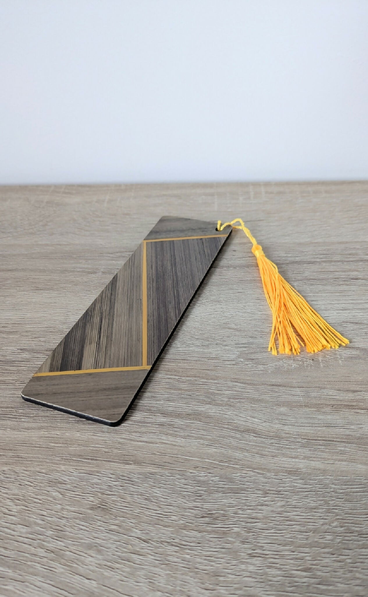 Marque-pages avec marqueterie de paille Marron/Jaune/Cuivre
