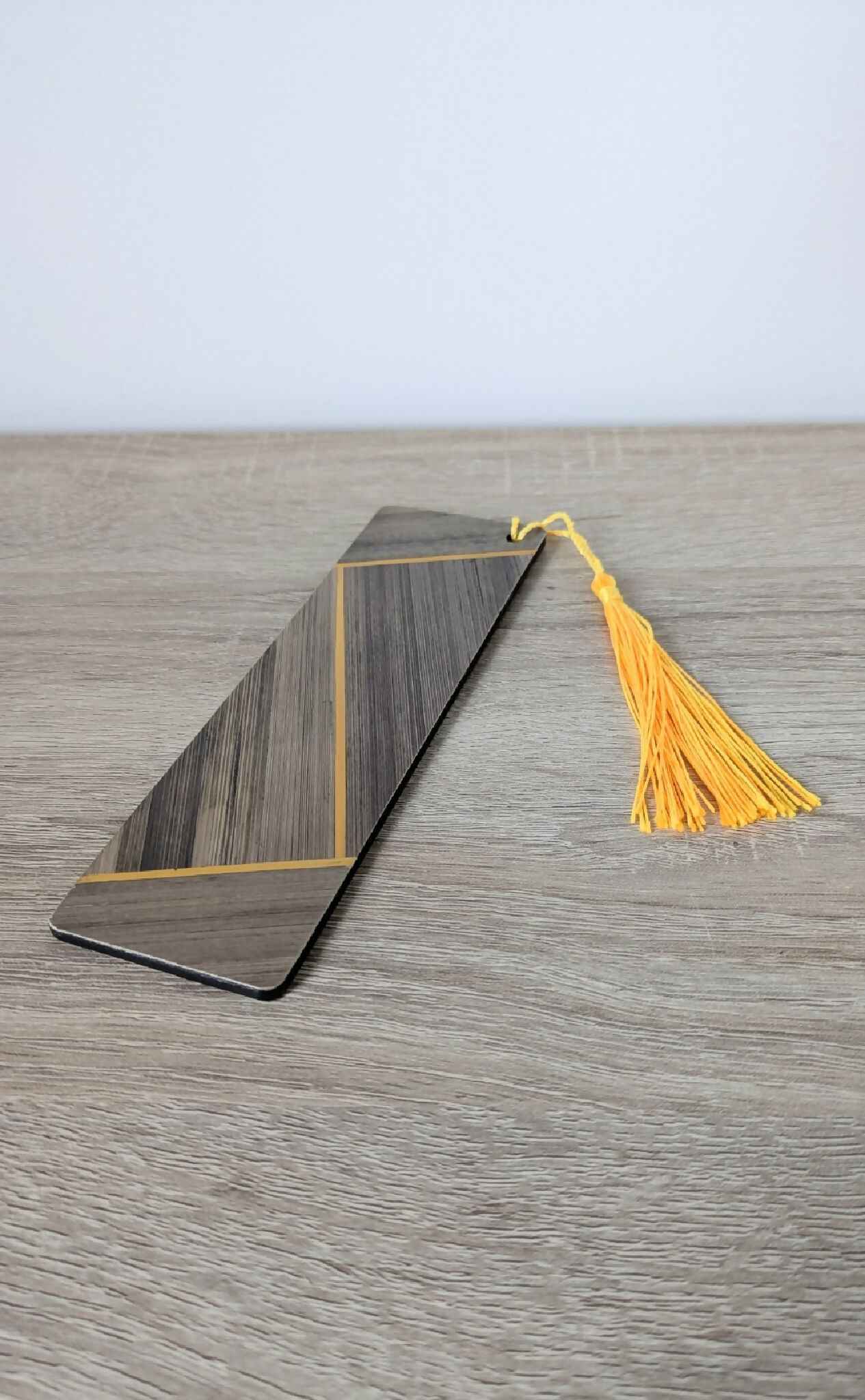 Marque-pages avec marqueterie de paille Marron/Jaune/Cuivre