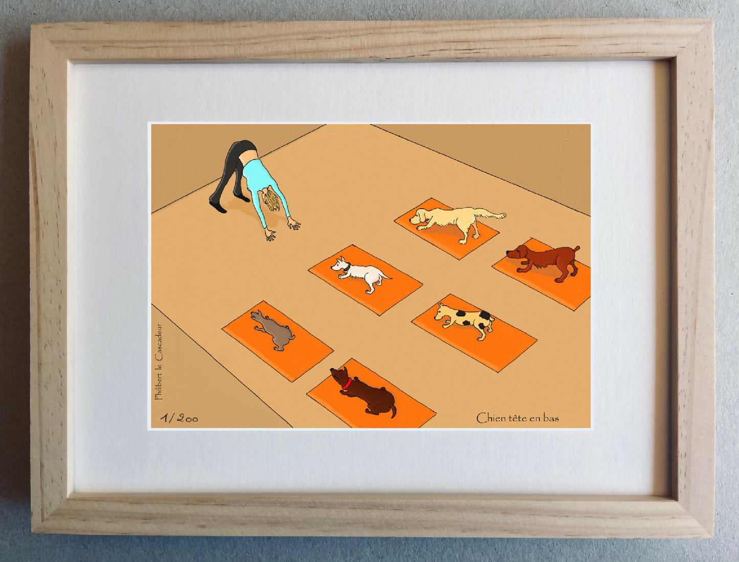 chien tête en bas