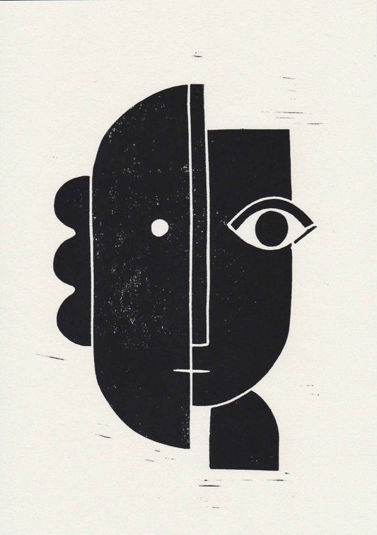 Linogravure - LE BAISER .02