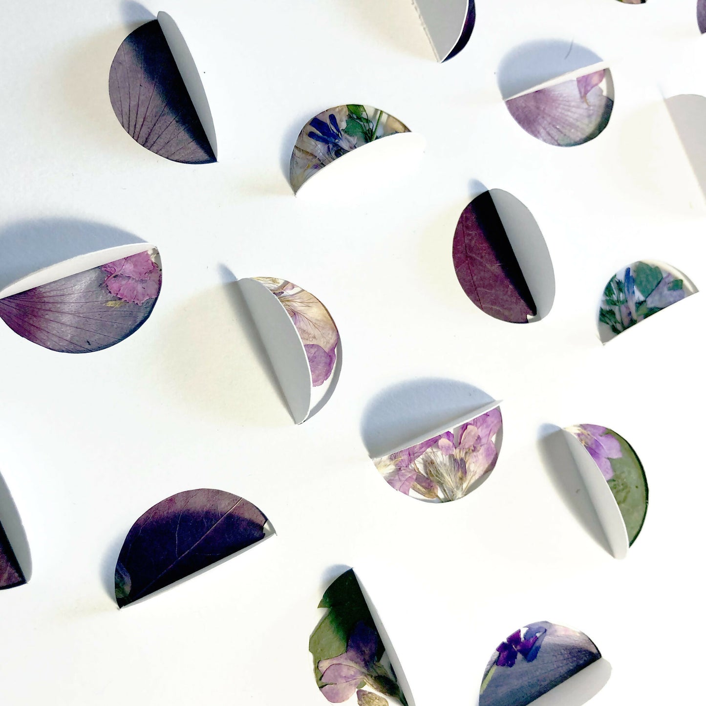 Demi lune VIOLET ROSE - A4 - fleurs séchées