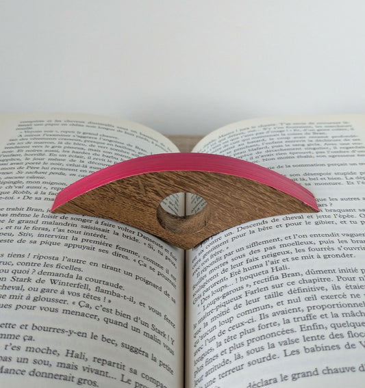 Bague de lecture avec Marqueterie de Paille Rose