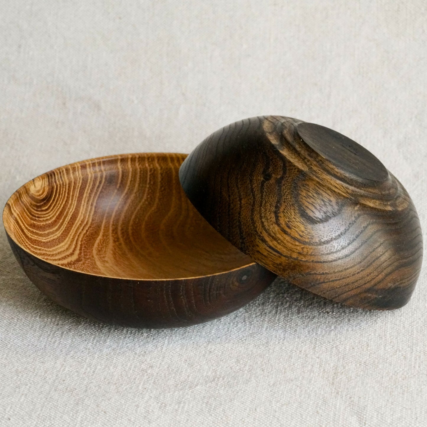 Coupelles en bois fait-main - Double cœur