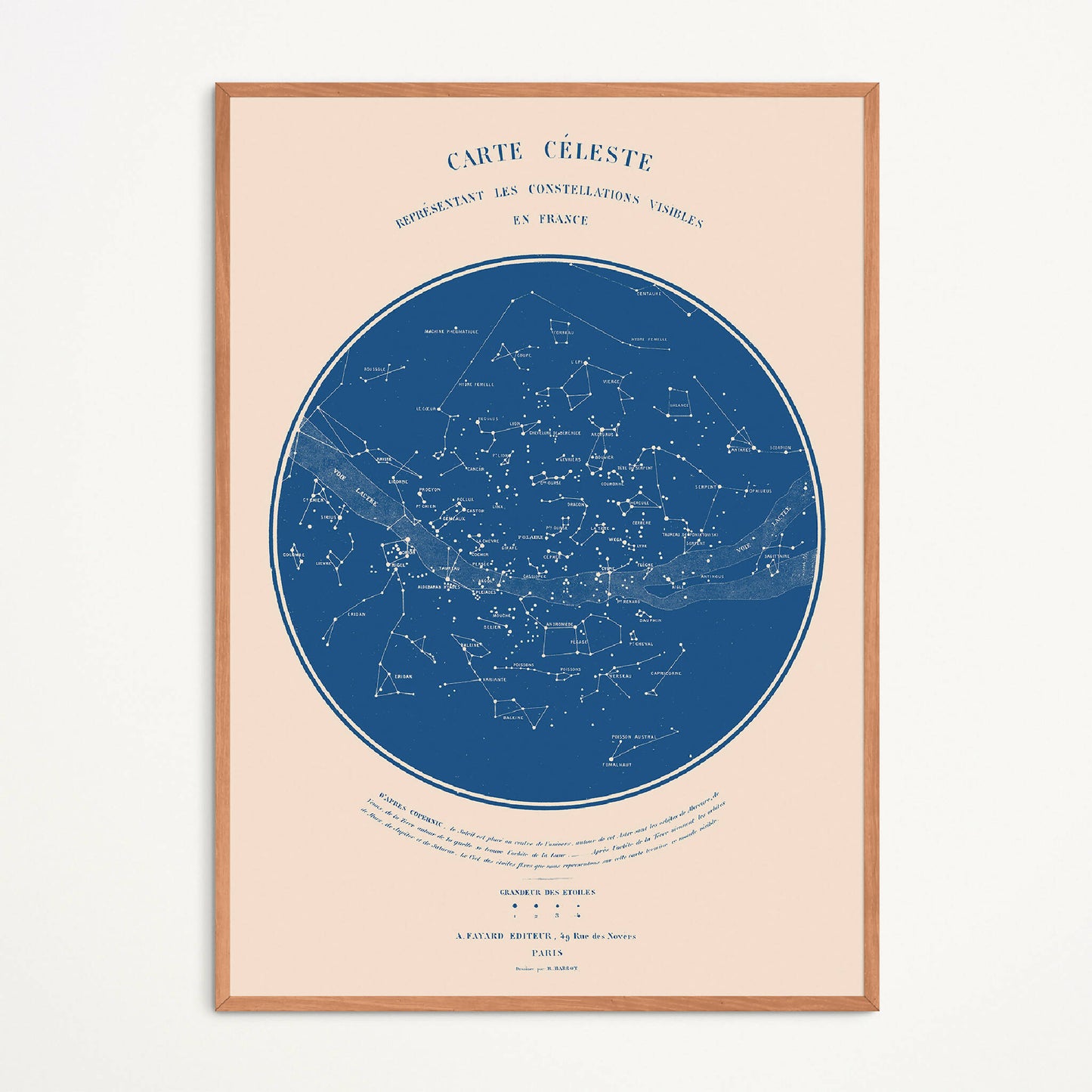 Illustration vintage carte celeste etoiles restauration numerique