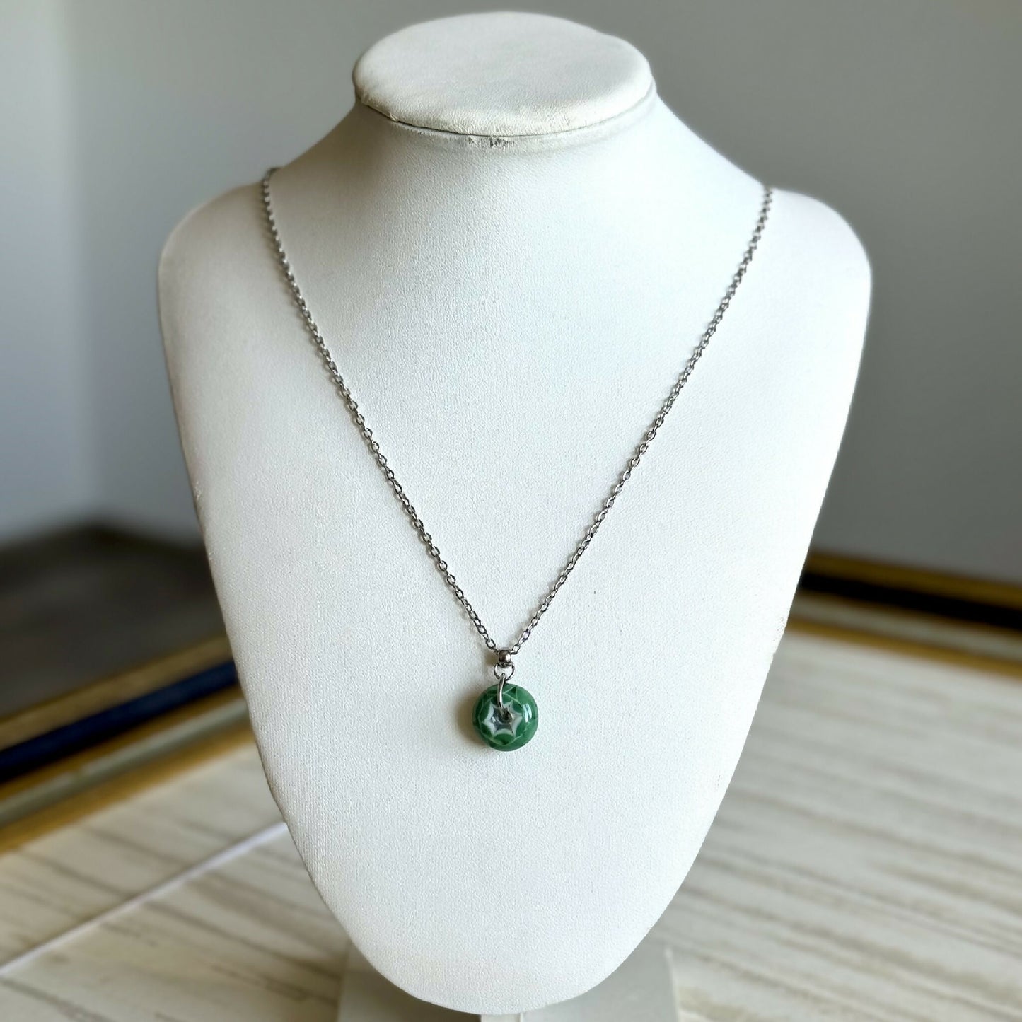 Collier - Artichaut Forêt - Perle en verre de Murano