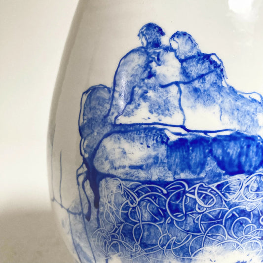 Vase couple bleu 2