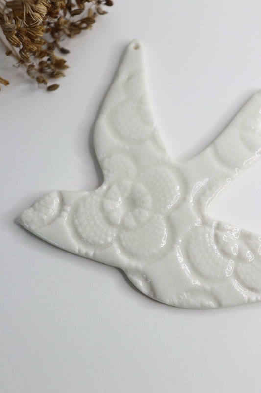 Hirondelle en porcelaine céramique décoration murale