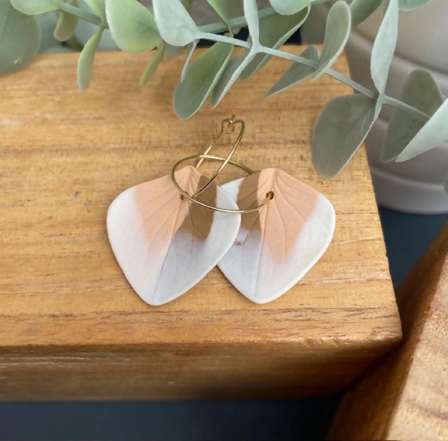 Boucles d'oreille créoles en porcelaine Marie Courtillat