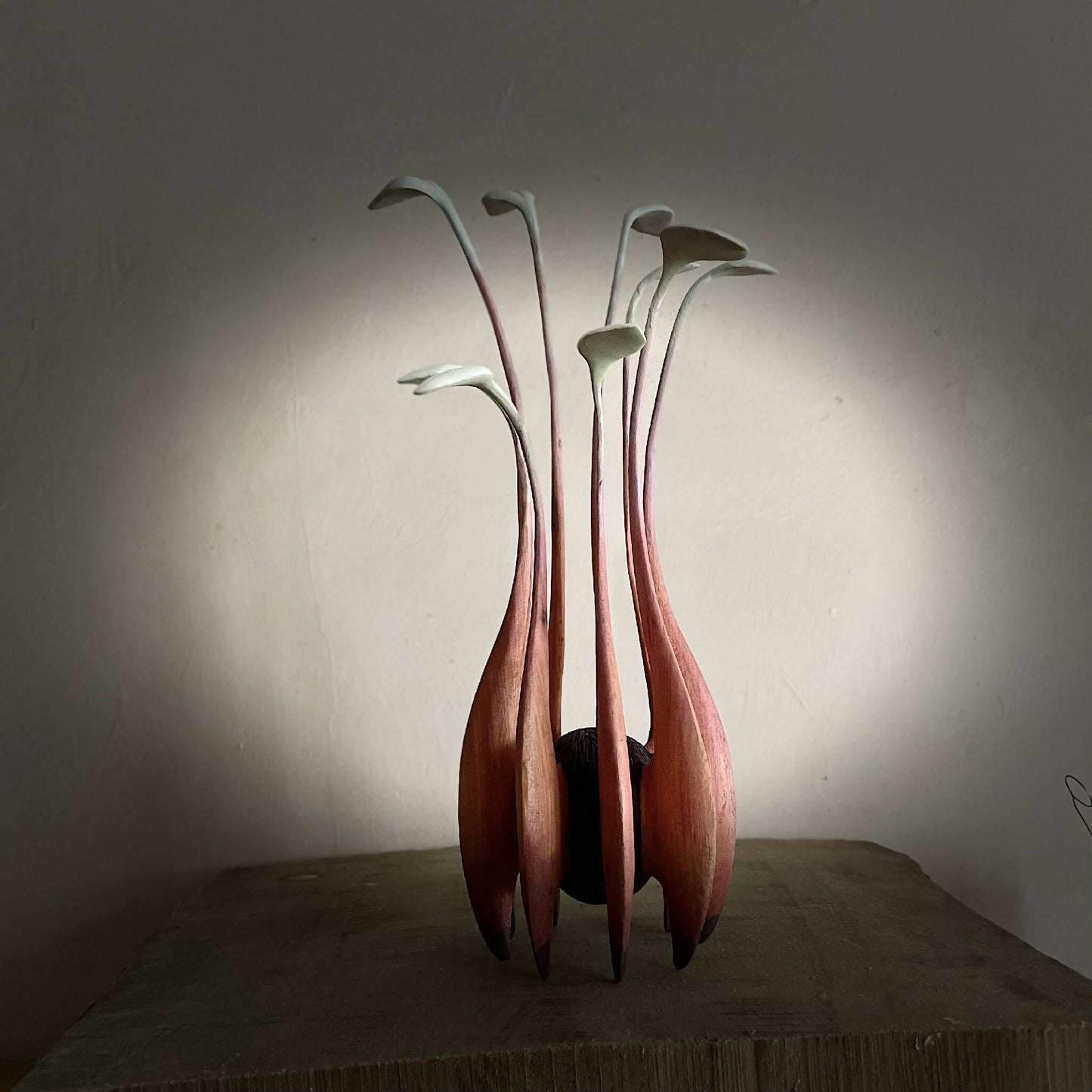 Scupture bois fait main Flamingo artisanat francais