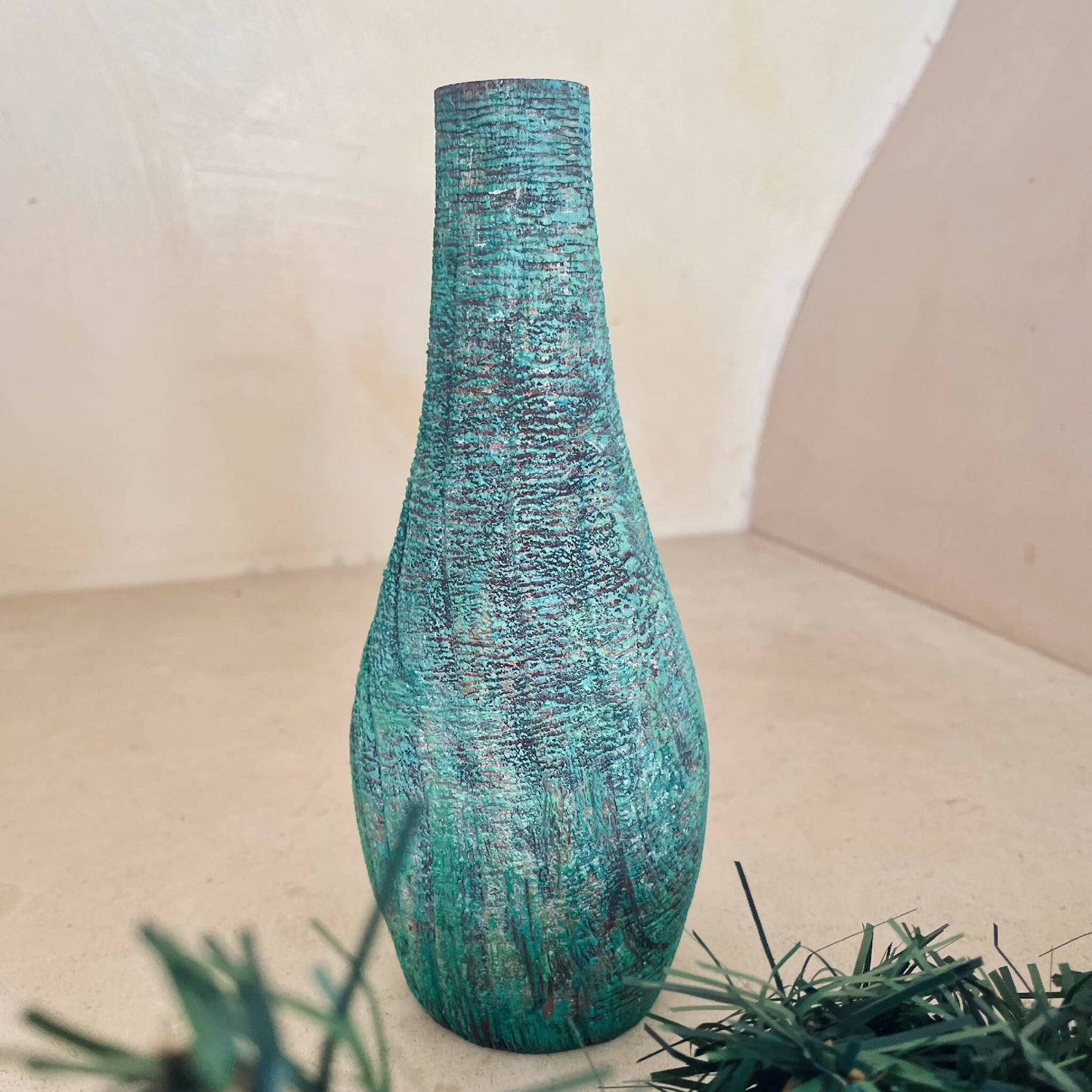 Soliflore bois sculpte fait main artisanat francais