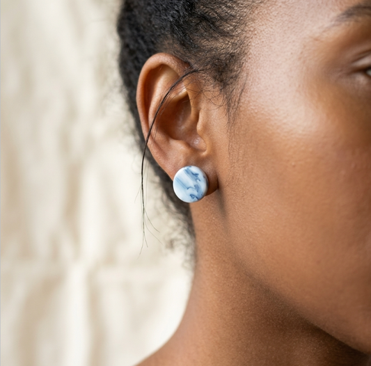 Clous d'oreille en porcelaine collection Marble uno pour femme