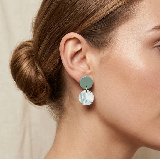 Contrast M collection porcelain earrings for women