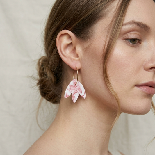 Marie Courtillat porcelain hoop earrings