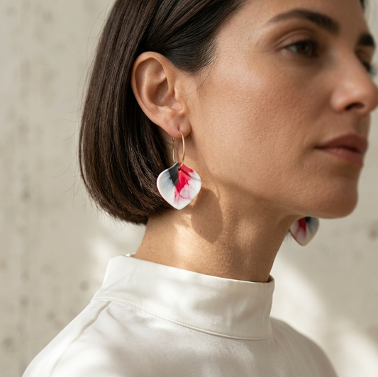 Porcelain hoop earrings