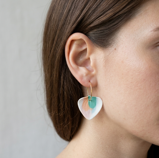 Marie Courtillat porcelain hoop earrings