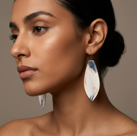Boucles d'oreille en porcelaine colorée Marie Courtillat