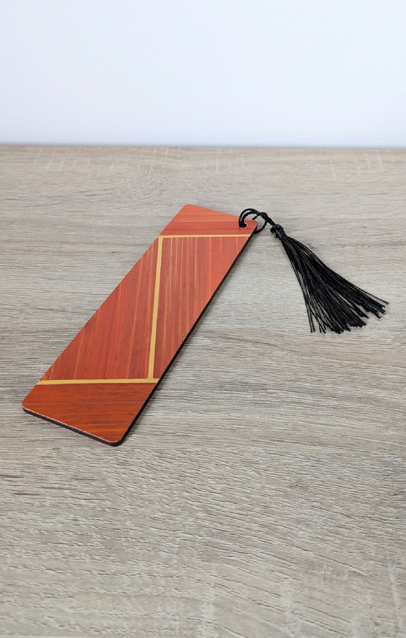 Marque-pages avec marqueterie de paille Orange/Gris Anthracite/Jaune