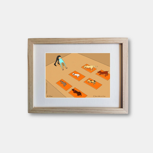Illustration - chien tête en bas