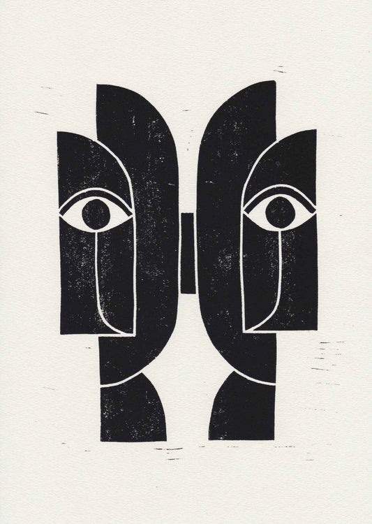 Linogravure - SOEURS JUMELLES