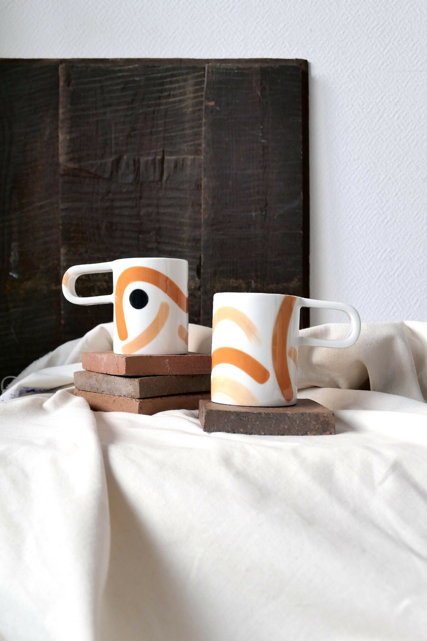 tasse_porcelaine_large anse_méditerranée_orange