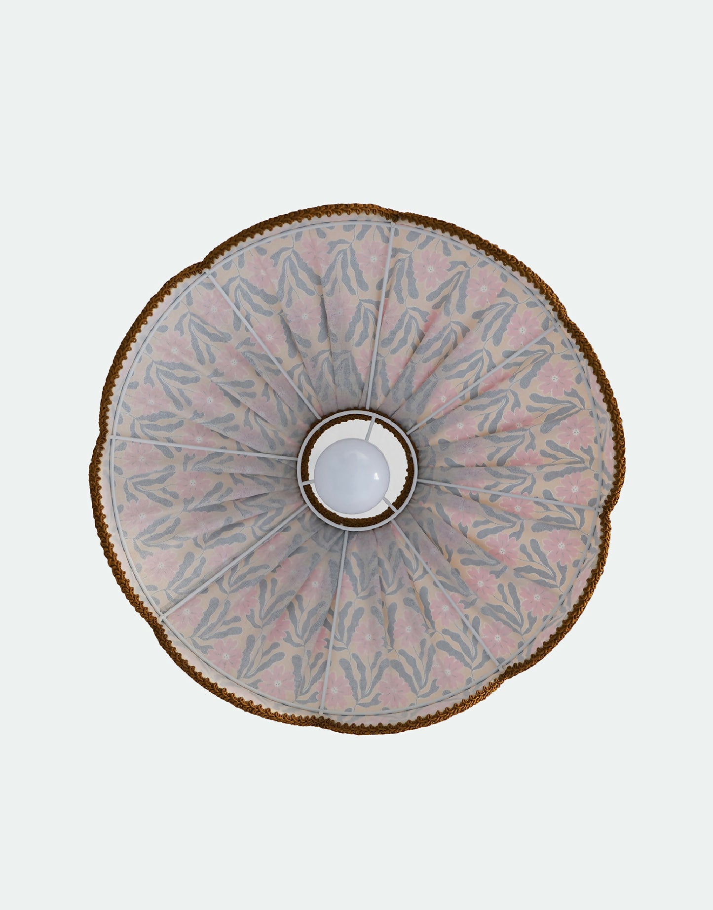 Suspension "Cosette" en Tissu Floral Goa - Abat-jour Festonné Style Vintage Made in France