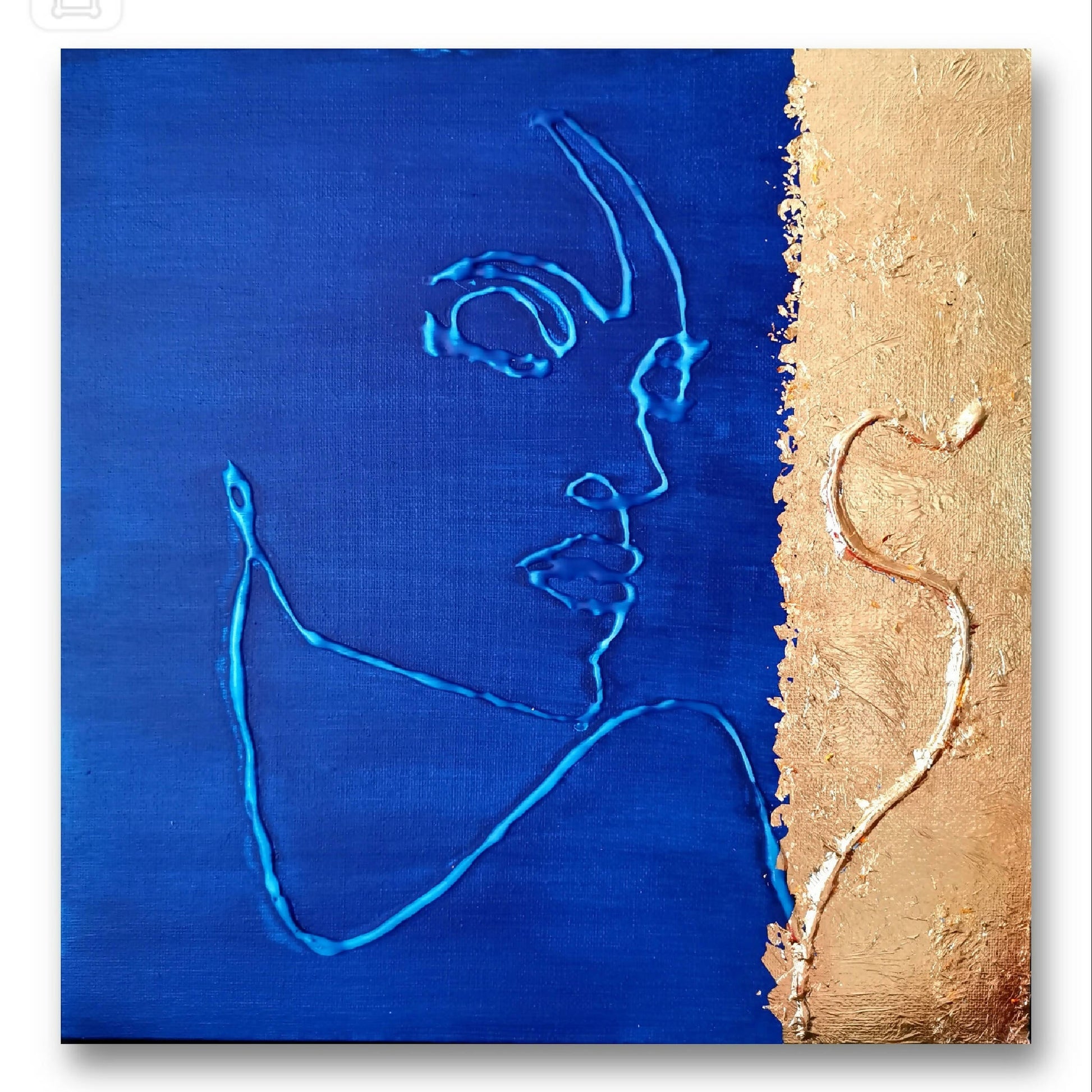 tableau-mural-décoration-artistique-unique-femme-or