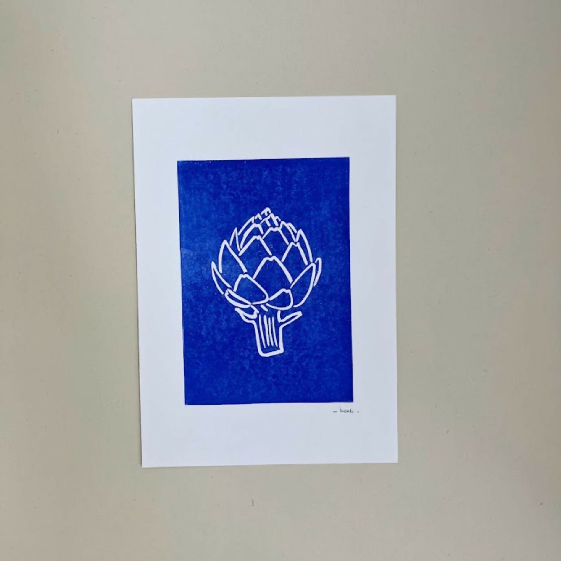 Linogravure Artichoke A5