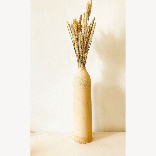 Vase en grès brut et or