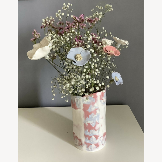 Vase artistique en céramique réalisé à la main, issu de l'artisanat Français