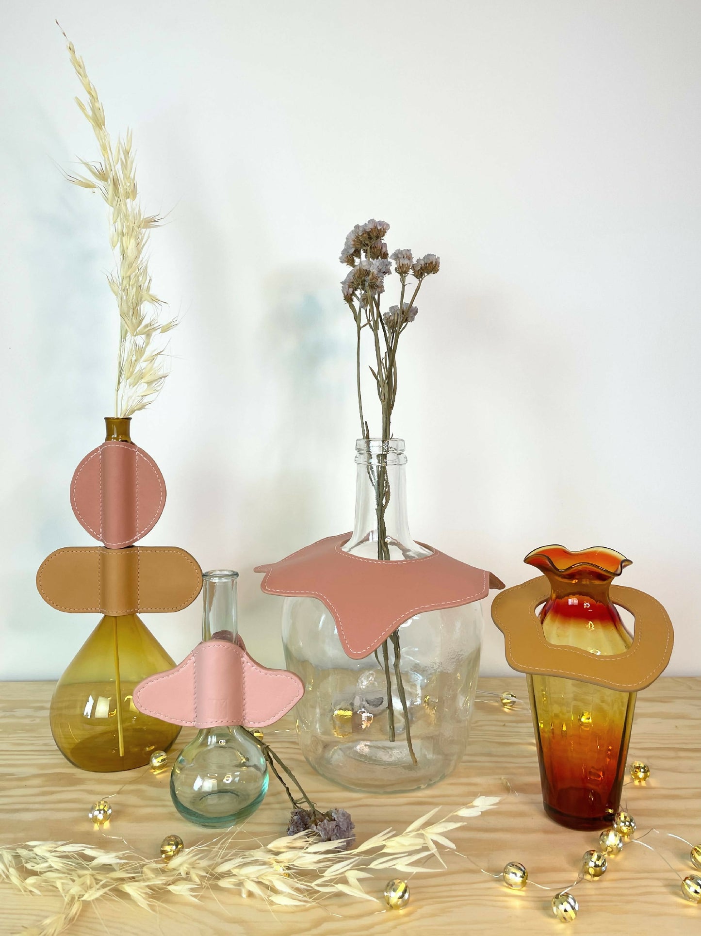 vase en cuir fait-main artisanat français, tannage végétal