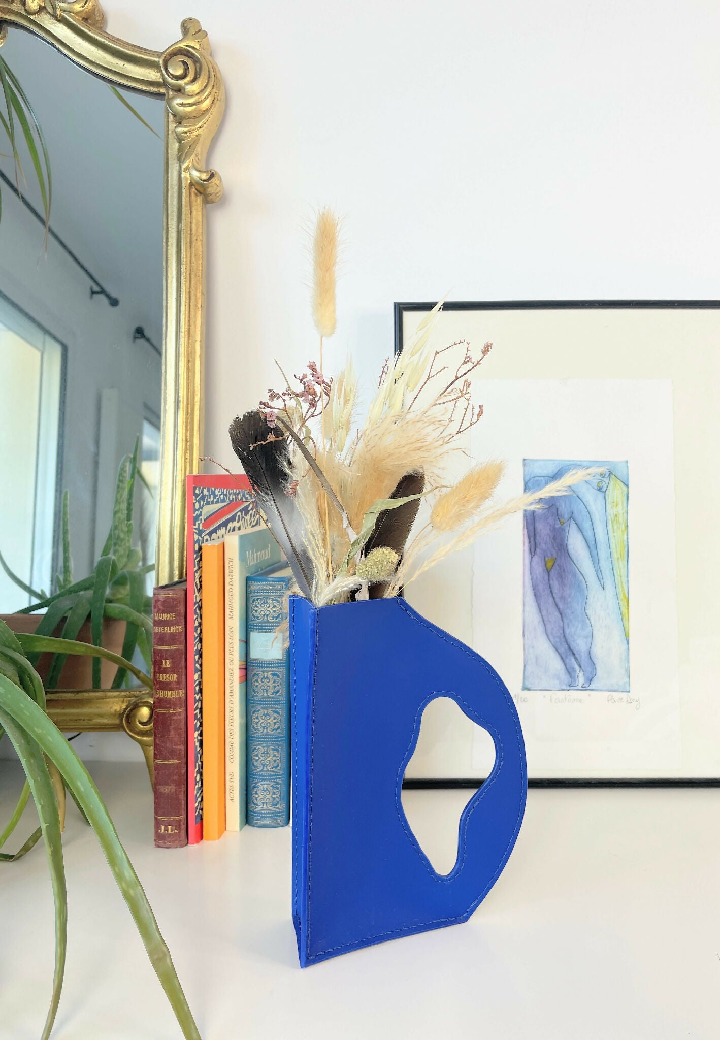vase en cuir fait-main artisanat français, tannage végétal