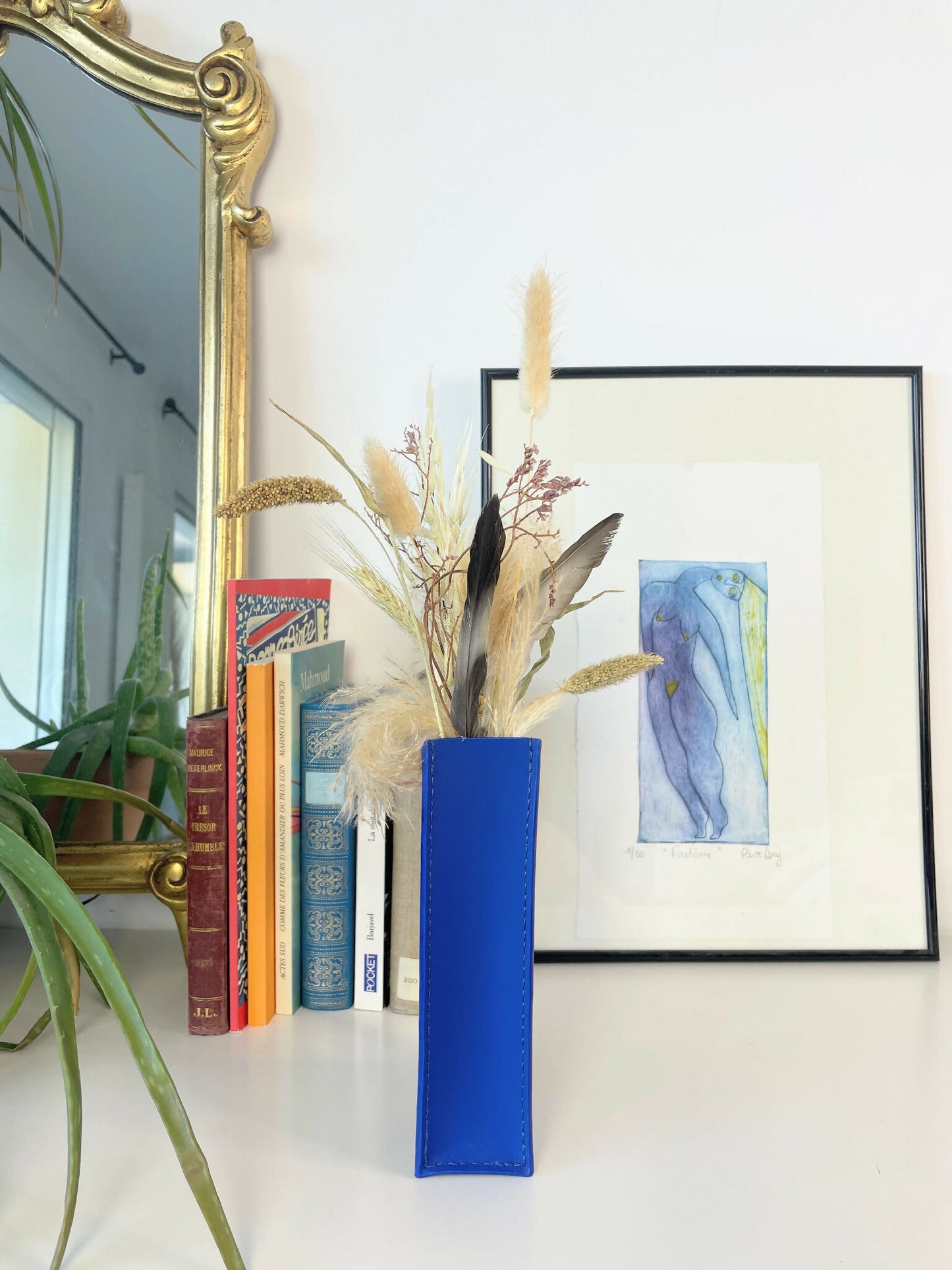 vase en cuir fait-main artisanat français, tannage végétal