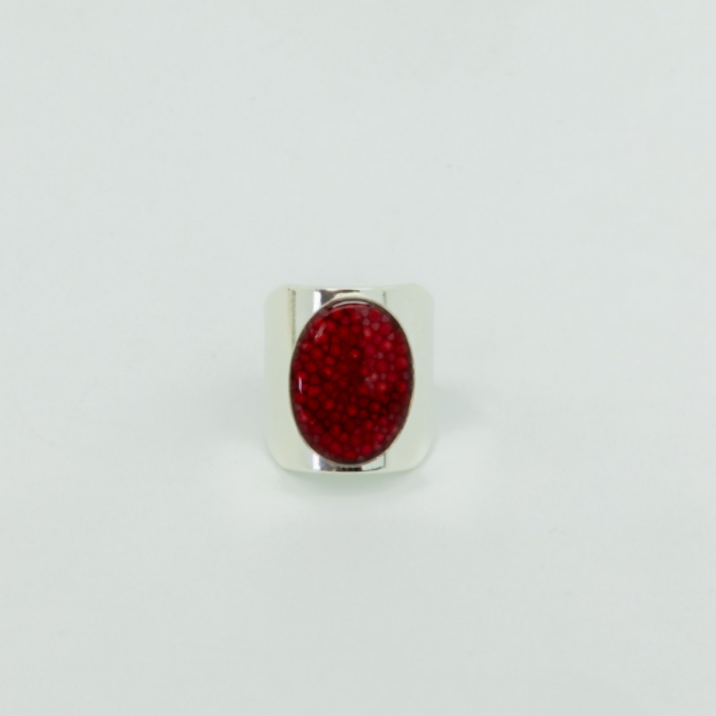 Bague Silver Cocotte - Cuir de galuchat