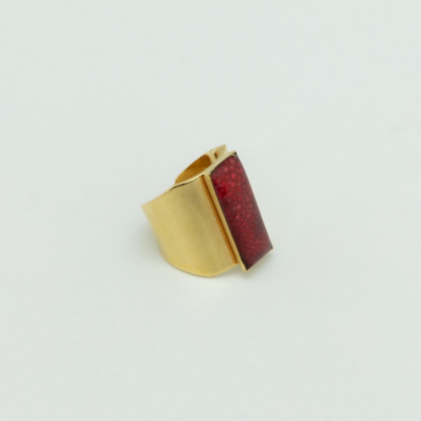 Bague Gold Queen - Cuir de galuchat