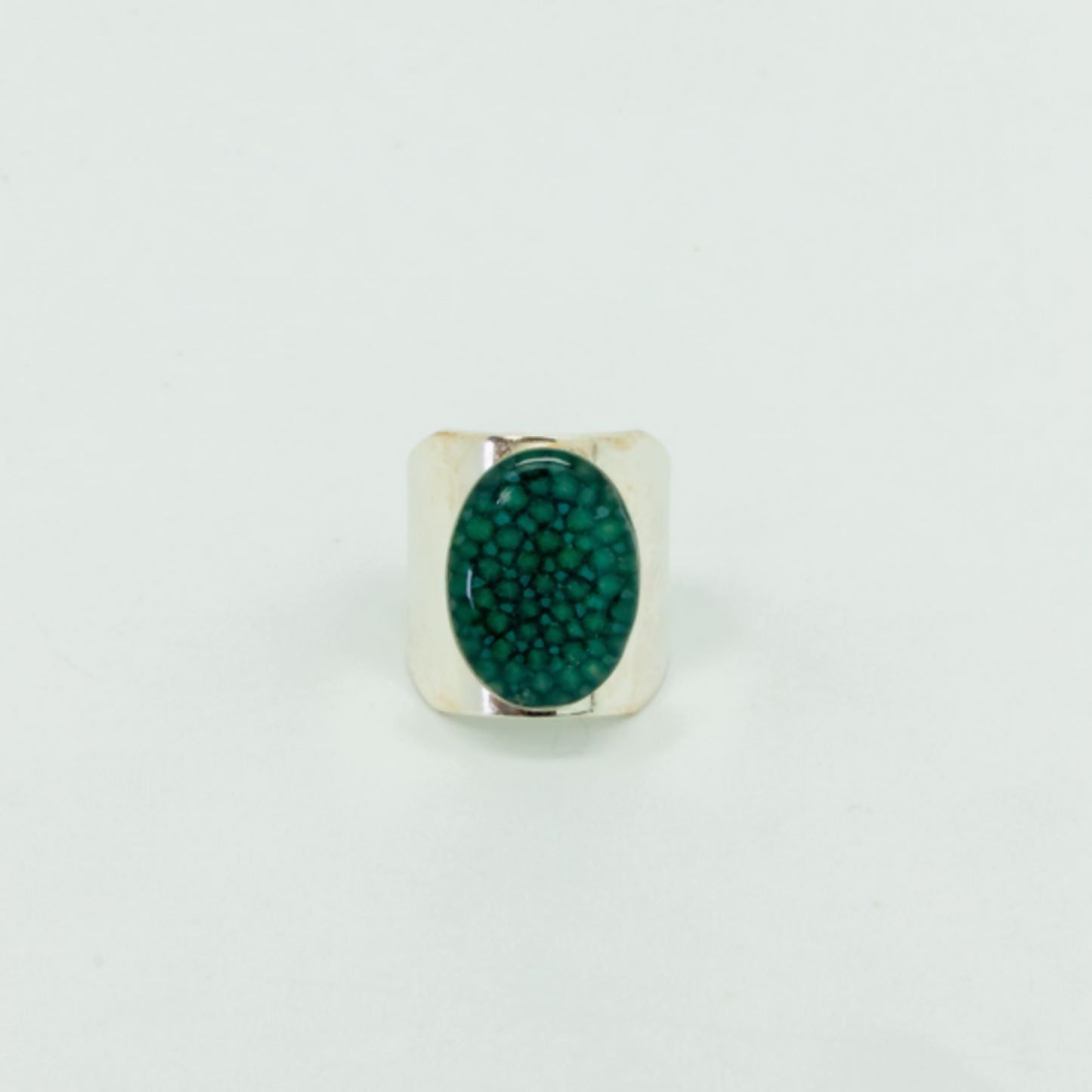 Bague Silver Cocotte - Cuir de galuchat