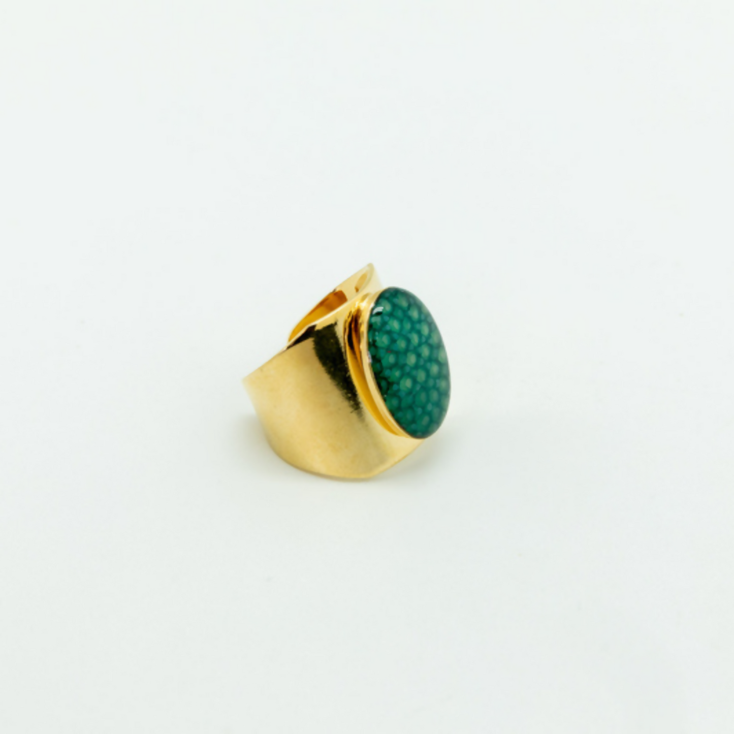 Bague Gold Cocotte - Cuir de galuchat