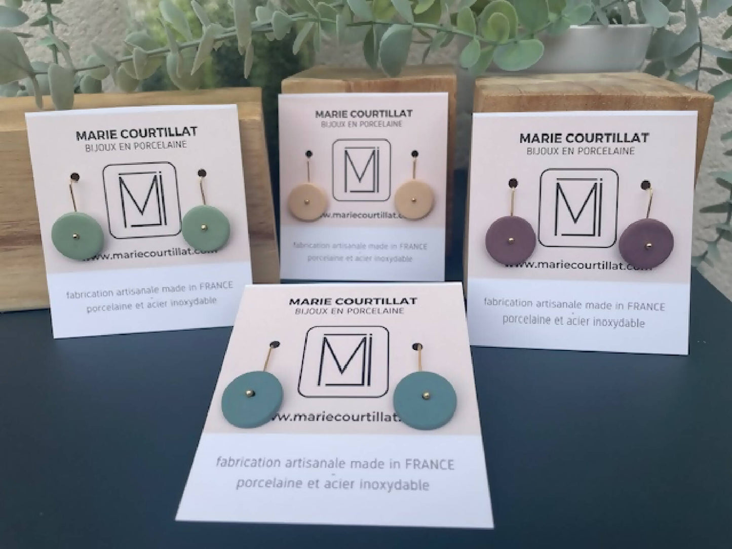 Basic collection porcelain earrings for women