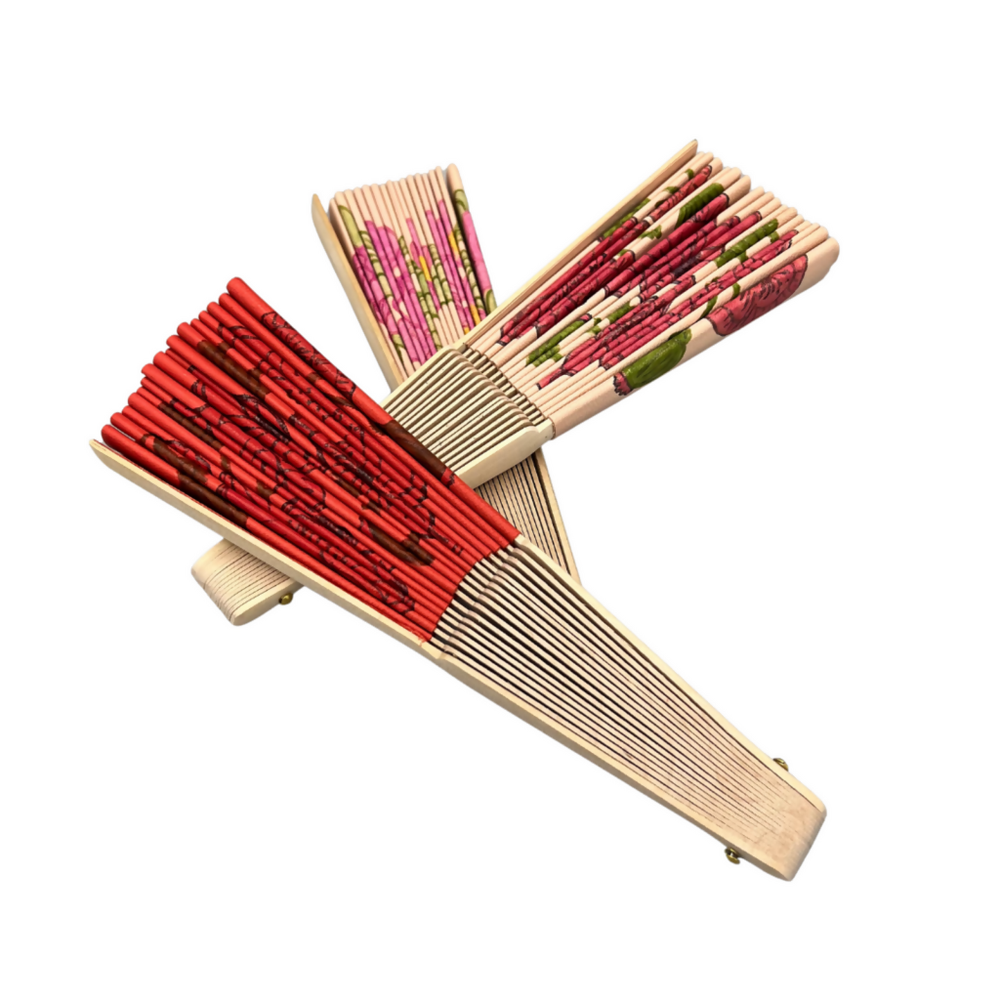 Eventail Red Poppy - Cuir parfumé
