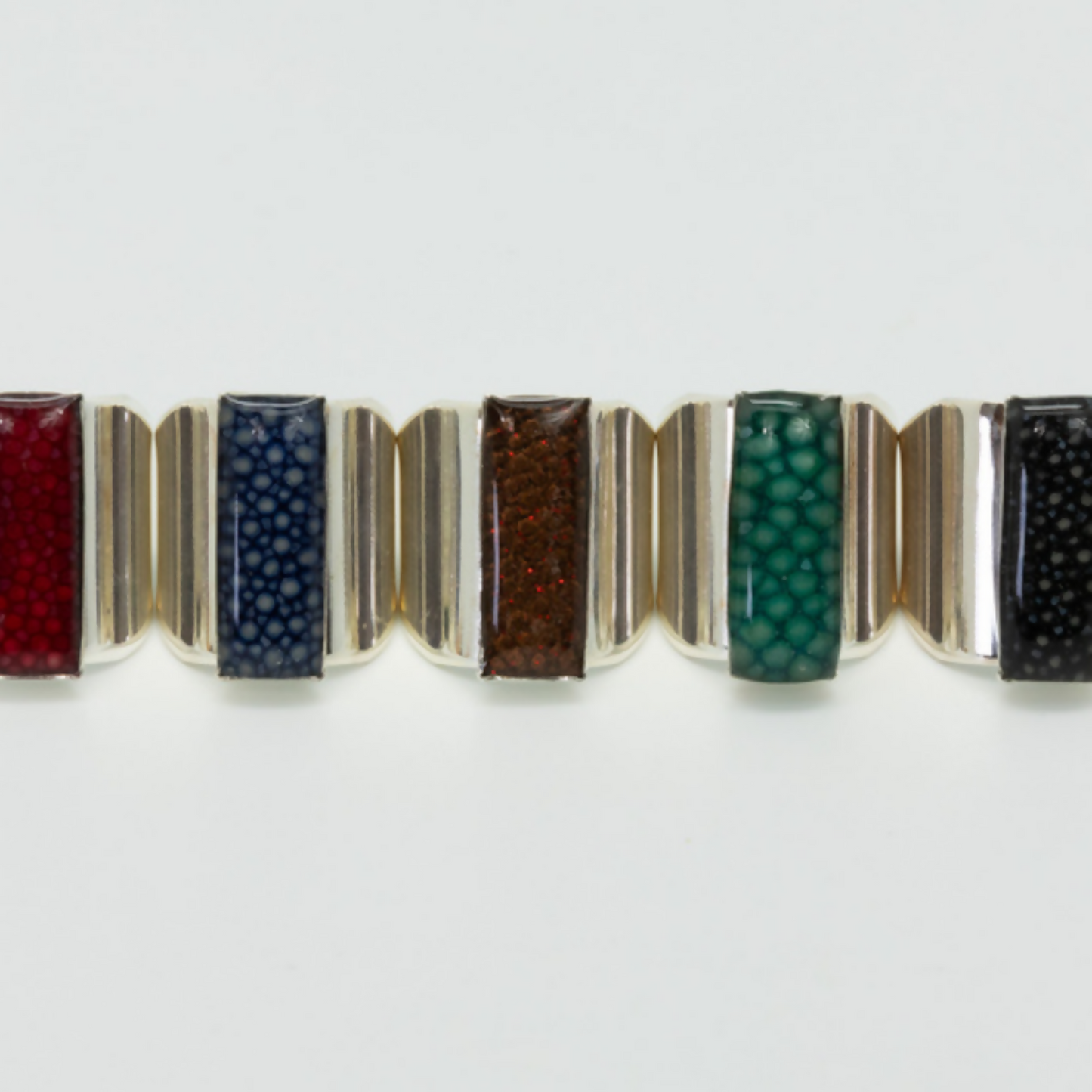 Bague Silver Queen - Cuir de galuchat