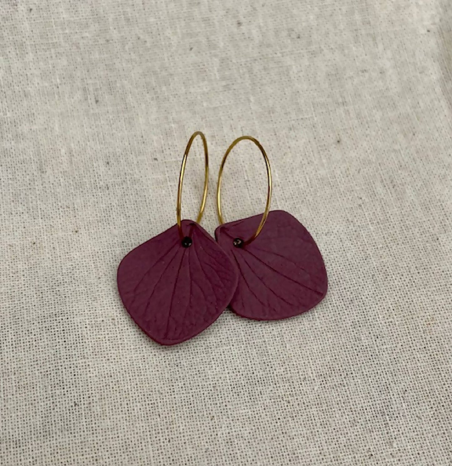 Boucles d'oreille créoles collection Hortensia unie pour femme