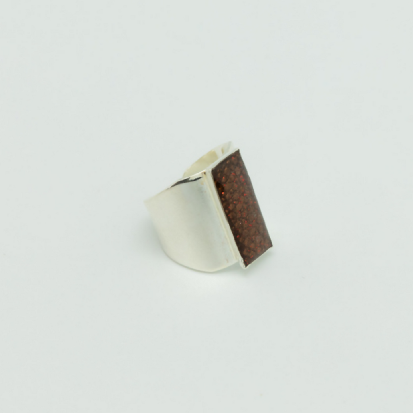 Bague Silver Queen - Cuir de galuchat