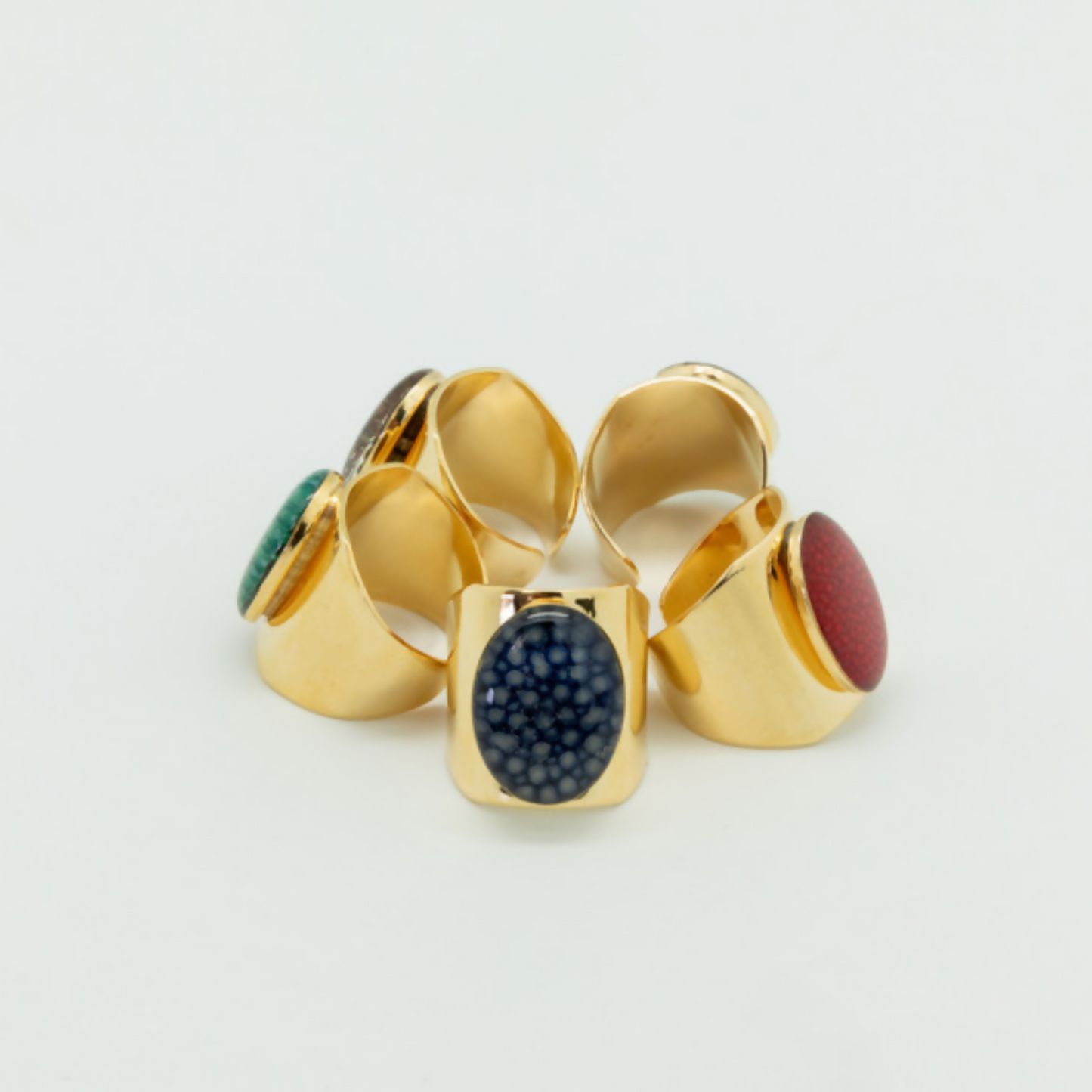 Bague Gold Cocotte - Cuir de galuchat