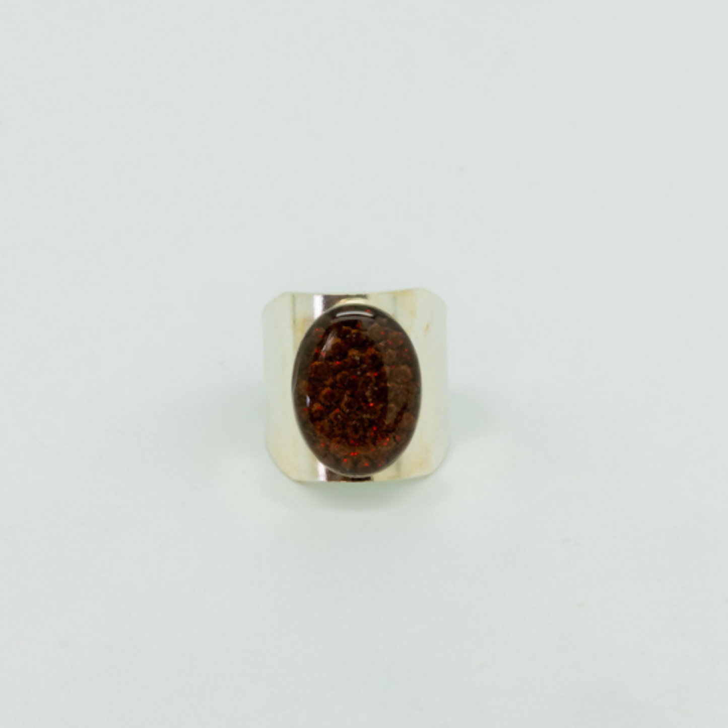 Bague Silver Cocotte - Cuir de galuchat
