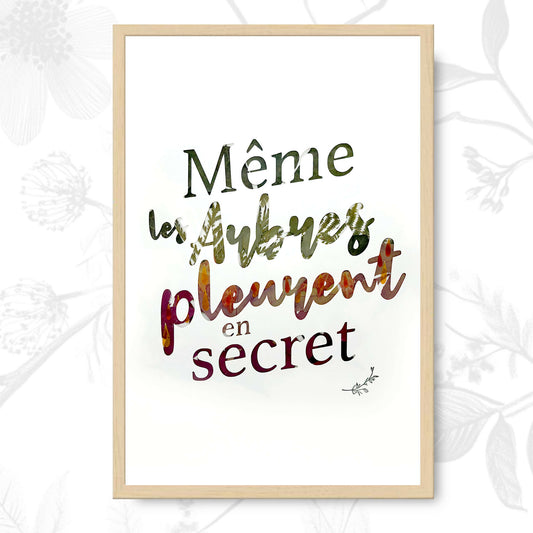 Tableau - Même les arbres pleurent en secret - A3 - plantes séchés