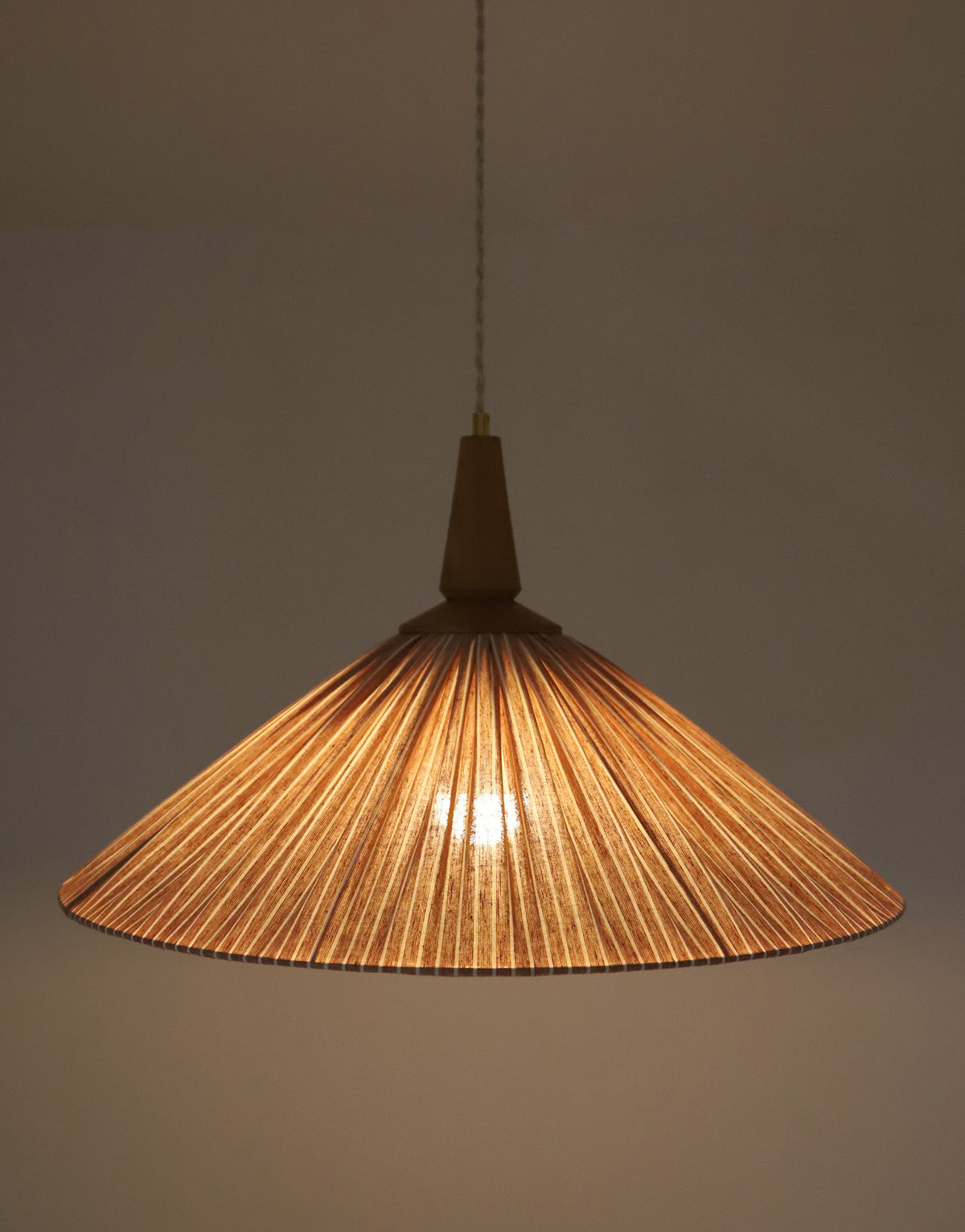 Suspension ELEONORE 60 cm, lin et coton rayé terra
