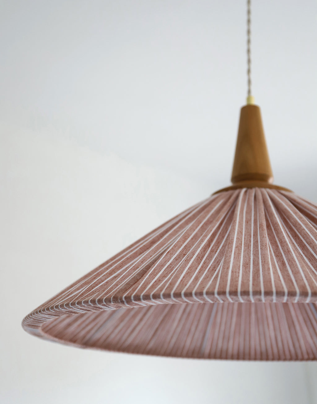 Suspension ELEONORE 60 cm, lin et coton rayé terra