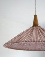 Suspension ELEONORE 60 cm, lin et coton rayé terra
