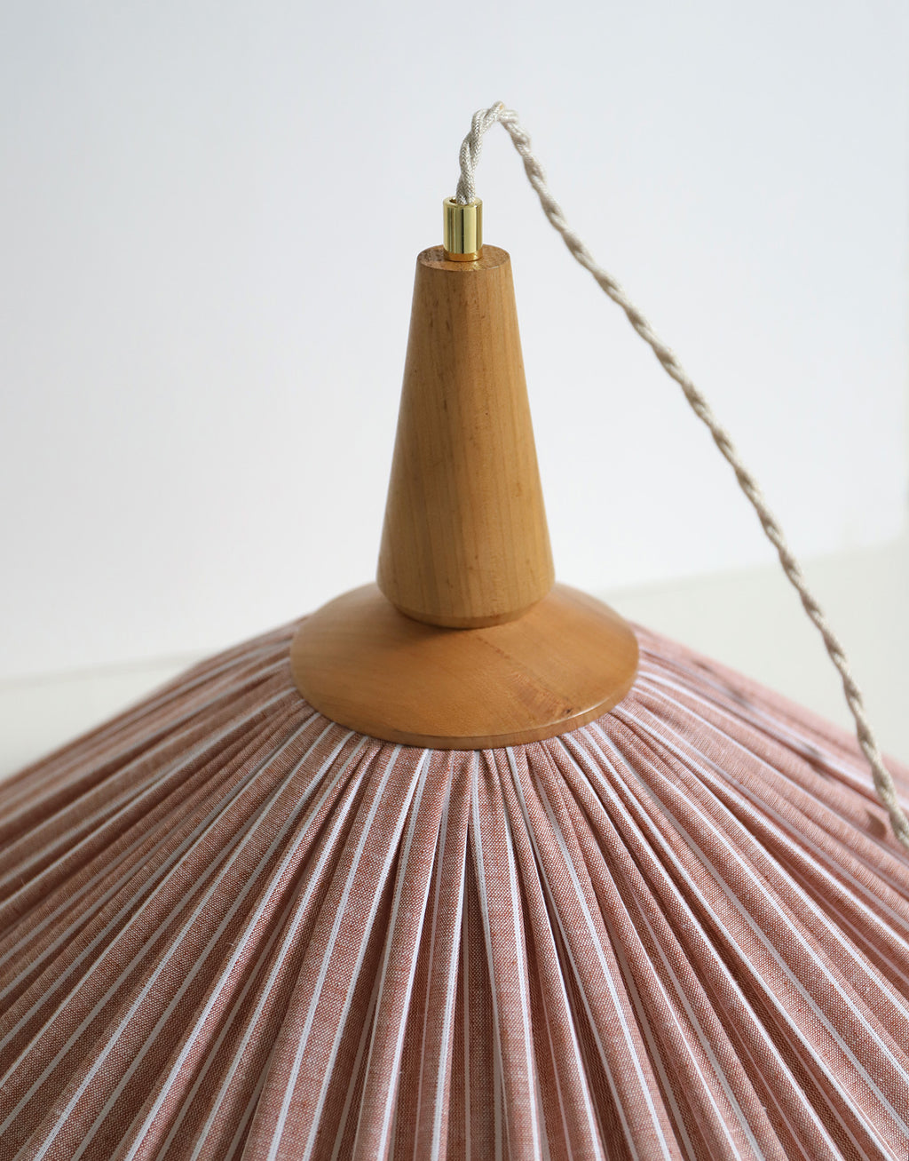 Suspension ELEONORE 60 cm, lin et coton rayé terra