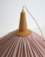 Suspension ELEONORE 60 cm, lin et coton rayé terra