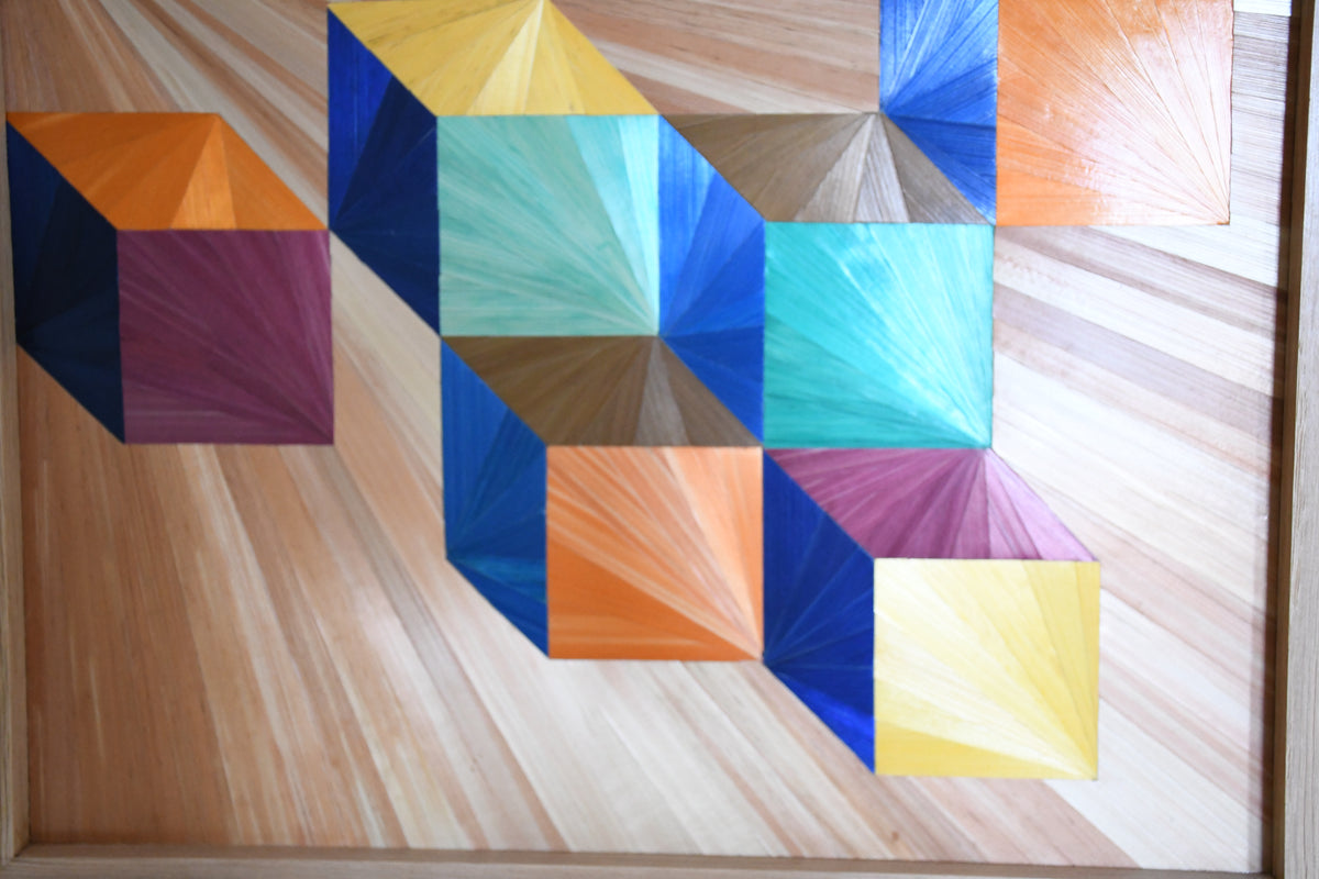 tableau en marqueterie de paille